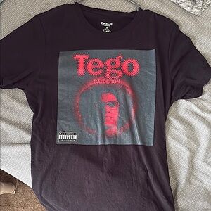 Black Short Sleeve Tee with Red Graphic